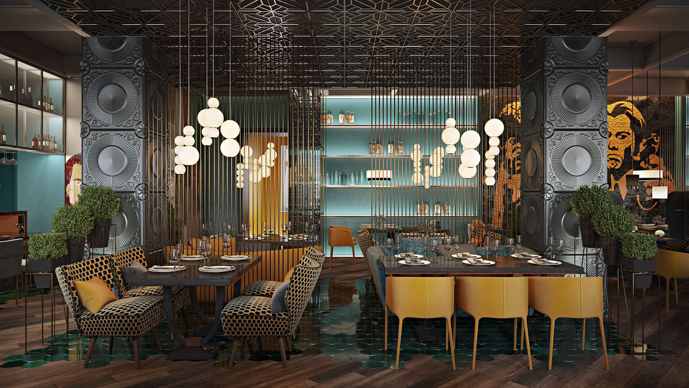 Modern Geometric Restaurant Design
